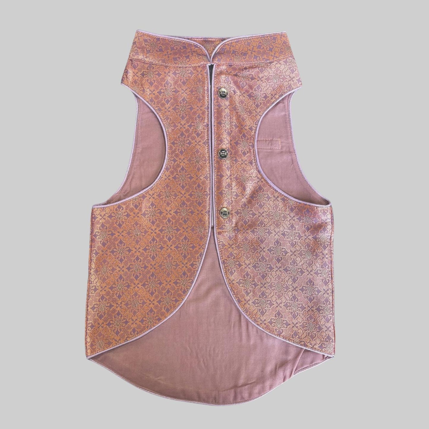 Dog wearing a luxurious sherwani with intricate embroidery, inspired by royal Indian heritage — perfect for weddings and formal events