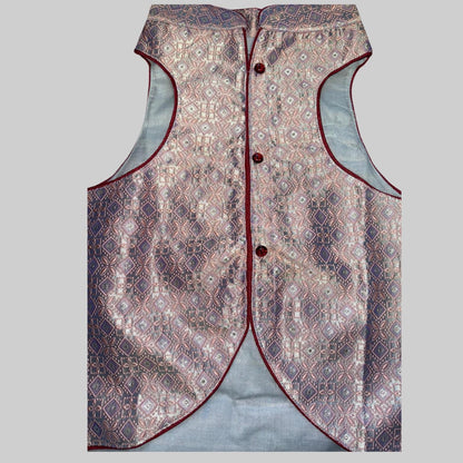 Dog in floral jasmine-patterned sherwani with royal detailing, perfect for Indian weddings and formal celebrations